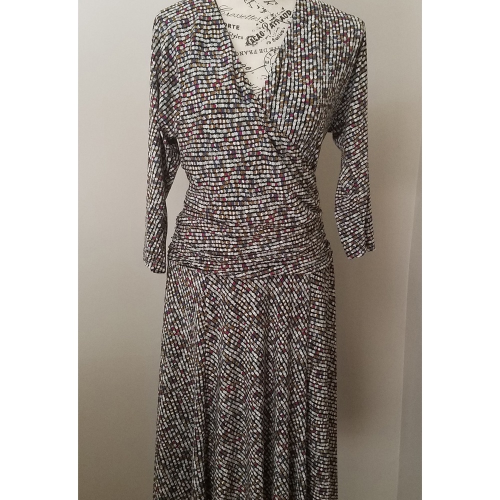 Stretchy figure flattering surplice dress